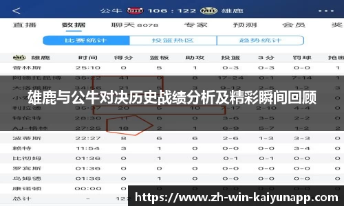 雄鹿与公牛对决历史战绩分析及精彩瞬间回顾